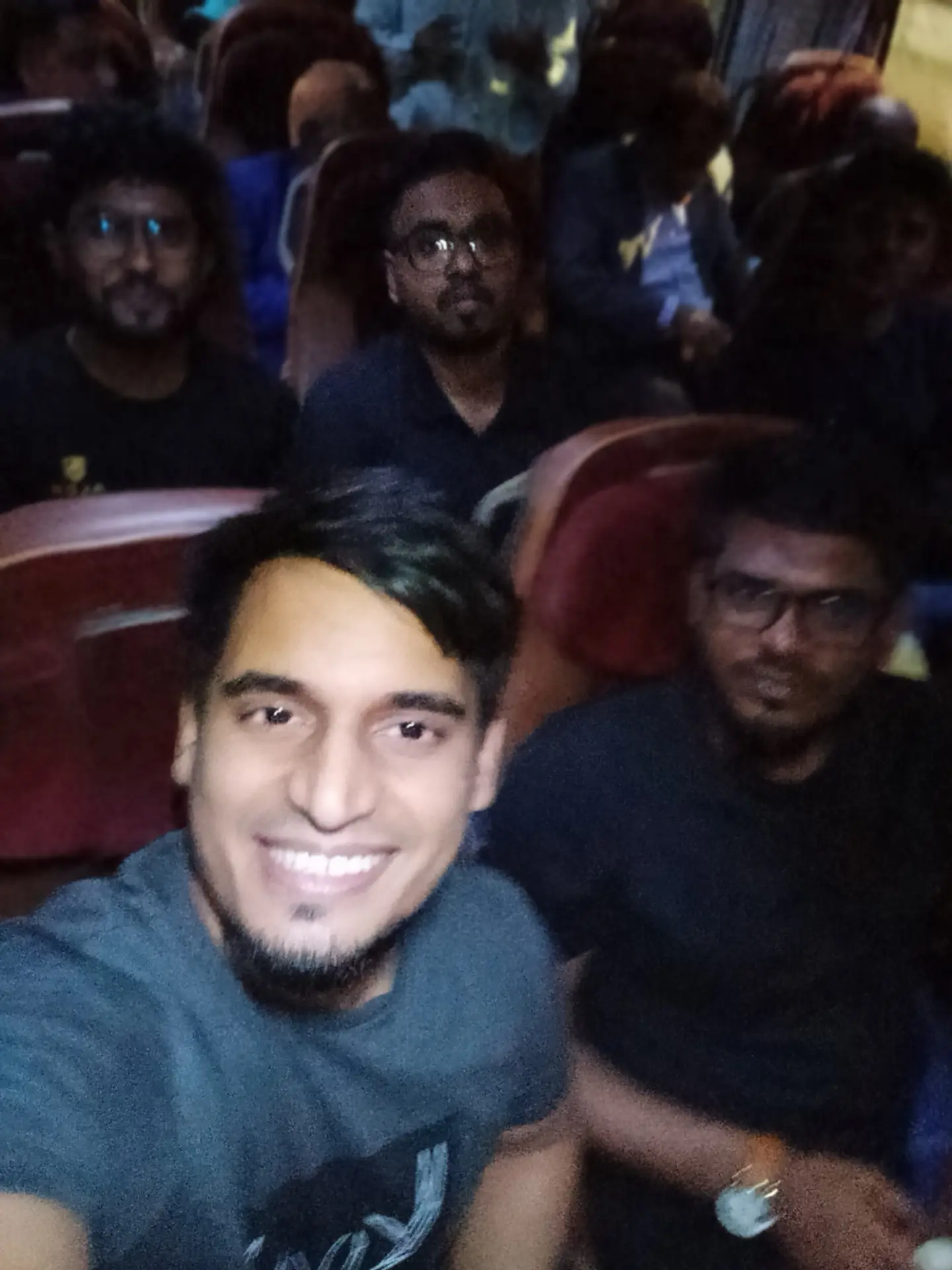রাতের বাসে আমাদের সেলফি